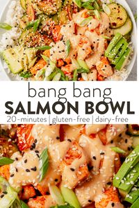 Bang Bang Salmon is the perfect weeknight dinner option when you need something quick and delicious that the whole family will love. Cook the salmon in 10-12 minutes for a quick weeknight dinner or meal prep them for lunches the next day.