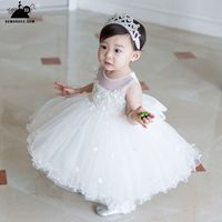 Super cute tutus flower girl wedding dress with bow