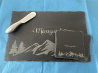 Engraved slate serving/charcuterie board.  12x8 inches.