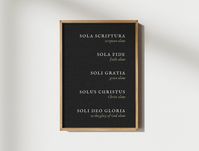 5 Solas Wall Art, Vintage Minimalist Home Decor, Reformation Day Gift, Five Solas Reformed Christian Poster, Minimalist Digital Download Art by ReformandaPrintCo on Etsy