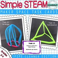 Maker Space Task Cards! These are perfect for a center in your classroom or a Maker Space in the media center. Great for mobile makerspace, too! This is a great pack for teachers just starting out with STEAM or STEM. You are purchasing 20 task cards that are simple enough that students can complete ...