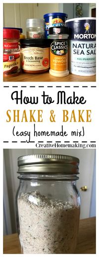 Recipe for making an easy, inexpensive shake and bake mix for chicken or pork.