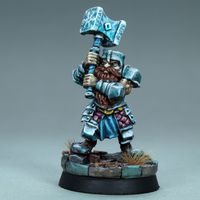 painted dwarf barbarian miniature mithril armour great hammer paladin warrior guard fighter dnd