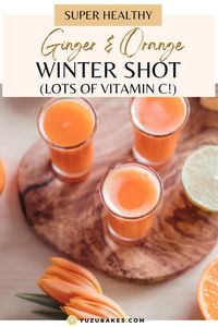 Enjoy the best ever Winter wellness shots full of vitamin C: they are made with ginger and orange and taste simply delicious for breakfast so you can start the day better! Full of energy in a simple healthy shot!