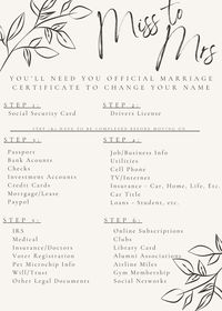 Steps to changing your name after your wedding