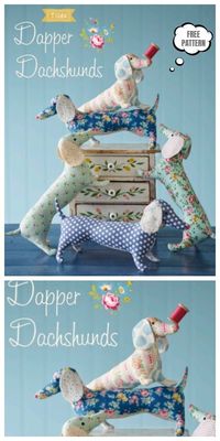 Craft your own playful dachshund companion with our free DIY fabric dog toy patterns and tutorials!  .#FreeCrochetPatterns #SewingToys #KnittingPatterns #SewingDolls #FreeSewingPatterns