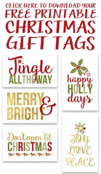 Free Printable Christmas Gift Tags | YellowBlissRoad.com