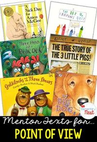 Primary mentor text suggested book list for Point of View- focusing on how characters in the text feel about other characters or events that…