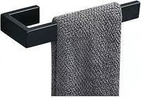 JOPOFI Hand Towel Holder, Towel Ring - Thicken SUS 304 Stainless Steel Towel Holder for Bathroom Wall, 8" Rectangular Modern Design Hand Towel Bar, Contemporary Hand Towel Rack - Matte Black