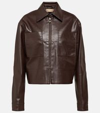 Find AYA MUSE Tolobu Faux Leather Jacket on Editorialist. Lining: 100% polyester. Material: 100% polyester. Designer color name: Burgundy. Closure: zipped front. Care instructions: dry clean. Pockets: patch pockets. Buttoned cuffs.