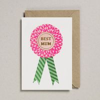 This greeting card is a unique risograph print using soy based inks on FSC certified card and is lovingly printed by us. Embellished with a foiled emblem. Blank inside for your own message. Size: 105mm x 150mm Please note there are accents of fluorescent colours which do not show up well in the photography.