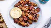 Bacon Wrapped Pickles with Ranch Dip