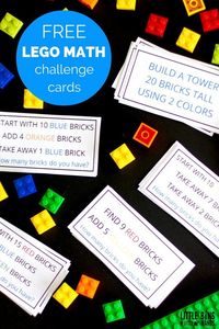 Math just got a whole lot more fun! Snag these Free LEGO Math Challenge Cards at Little Bins for Little Hands. This would also make a great quiet time activity! Click here for more free math resources for homeschoolers! ...