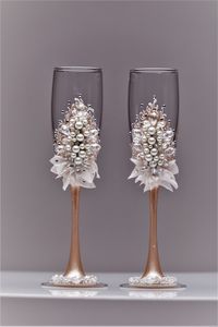 personalized wedding flutes wedding champagne by WeddingArtGallery