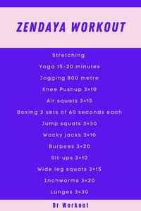 Zendaya Workout Routine