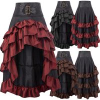 SPECIFICATIONS Style: Retro Style Style Type: Artistic Retro Length: Long Skirt Retro Short Long Back Irregular Chameleon Ruffles High Waist Stitching Cake Women's Dress