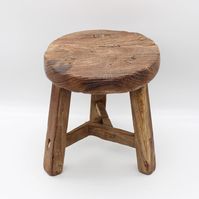 Small Round Chinese Antique Solid Elm Wood Stool - Etsy