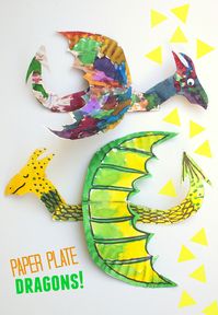 How to Make Colorful and fun paper plate dragons! | Pink Stripey Socks