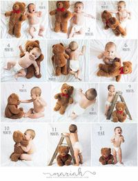 New Ideas For New Born Baby Photography : I like how they added the ladder too. It shows the childs growth in multiple