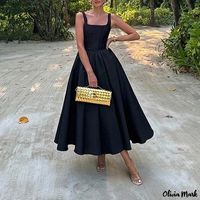 Olivia Mark - Elegant Off-shoulder Sleeveless Dress with Stylish Shoulder Straps