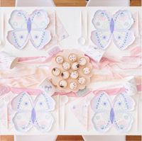 Pastel palette and holographic silver foil-pressed elements. These Flutter Butterfly Large Plates work well for butterfly, fairy and garden parties! > Includes 8 plates> Size: 10"