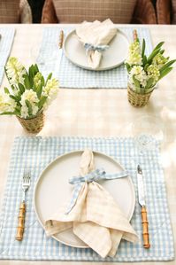 GINGHAM - Cream Tablecloth - Heather Taylor Home