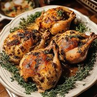 "Indulge in Stuffed Cornish Game Hens, perfectly roasted and filled with savory stuffing for a delicious holiday feast!"