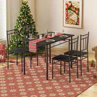 The 5-Piece Dining Table Set for 4 in Black is the perfect solution for compact kitchens, dinettes, or apartments. Featuring a rectangular table and four chairs, this space-saving set blends modern design with functionality. Its sleek black finish complements any décor, while the compact size is ideal for smaller spaces without sacrificing style or comfort. Available in two sizes to suit your needs, this dining set is perfect for enjoying meals with family or friends in any setting!

#DiningTabl