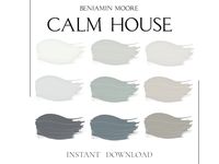 Calm House Paint Palette, Benjamin Moore, Calm Review, Coastal Palette, Beach House, Calm Palette, Beach Glass, OC-22, 2111-70 - Etsy