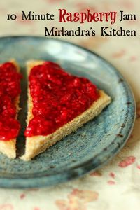 This simple raspberry jam recipe takes 10 minutes and no cooking. Not cooking the berries preserves the burst of fresh raspberry flavor to enjoy all winter long. You can also use this for a dessert sauce! Recipe is kid friendly and lower sugar than average.