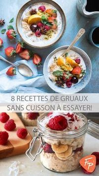 Le matin, chaque minute compte afin de pouvoir dormir le plus longtemps possible! Et malheureusement, même si c'est le repas le plus important de la journée, le petit-déjeuner est souvent sacrifié, faute de temps. C'est pourquoi les gruaux «overnight», qu'on prépare la veille, sont juste parfaits.