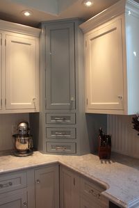 Cabinets with lighting on them