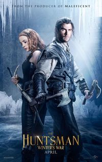 The Huntsman Poster featuring Jessica Chastain as the Warrior and Chris Hemsworth as the Huntsman from The Huntsman Winter's War. These two look to both be captured in ice now.