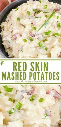 Red Skin Mashed Potatoes make a perfect side dish! This easy recipe idea is made with just 6 simple ingredients and minimal prep. Gluten free versatile carb great for a holiday meal.