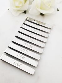 Personalized Tie Clips Groomsmen Wedding Gift Best Man Tie - Etsy