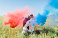 Rockhillphoto.com. Fourth of July smoke grenades bride and groom wedding photography Rockhill Studio