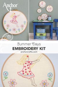 Girly princess designs! Easy-to-stitch free-style embroidery kits are perfect for beginners!  #anchorcrafts #anchorthreads #anchorembroiderythread #anchorstrandedcotton #anchormouline #anchormuline #embroidery #ricamo #bordados