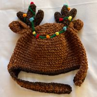 Adorable Baby Reindeer Antler Knit Hat. 0-6m. Nwt