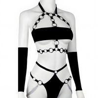 Featuring black foil fabric and soft black elastic. What harness / leg garter / waistband elastic color best matches this item? ♡ Black Elastic Spandex Nylon Blend • Hand Wash • Air Dry