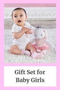 Unique Gifts for New Parents!  Here is an affordable gift set of 4 items for baby girls - a plush girl bunny ballerina toy and 3 sets of comfy matching baby socks. From the Corner Stork online store. Click now to see more! #babyclothes #giftsforbabies #giftideas #giftinspiration #babyshowergifts #uniquegifts #affiliate #ad