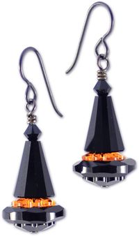 Witch's Hat Earrings - cute and simple, made with SWAROVSKI ELEMENTS.