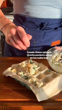 Deimante Dabravolskis on Instagram: "Follow @dliciously.inspired for easy recipes Ice cube tray spinach, ricotta, puff pastry pockets Ingredients 2 puff pastry sheets 1/2 cup ricotta cheese. I use dairy free @kitehillfoods 1/4 cup shredded mozzarella Small handful spinach  1-2 cloves garlic finely minced 1/2 tbsp olive oil for cooking 1 egg Generous pinch of salt Few cracks of pepper Additional egg for egg wash Instructions 1. Start by heating some oil in a pan, add in the minced g