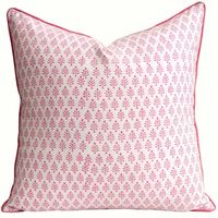 Barbie Pink Pillow Cover 20 Block Print Piping - Etsy