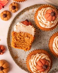 These light and fluffy vegan pumpkin cupcakes contain lots of pumpkin puree and warm spices! You'll only need a few simple ingredients and one bowl to prepare the recipe.