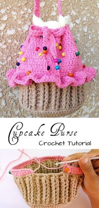 Crochet Cupcake Purse / Mini Bag