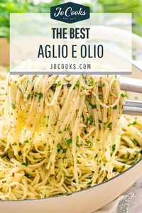 This Olive oil and Garlic Pasta known as Aglio e Olio in Italian is a traditional pasta dish originating in Naples known for its simplicity. #algioeolio #recipe #pasta