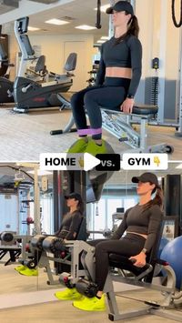 225K views · 7.1K likes | Elise | Fitness Professional on Instagram: "LOWER BODY WORKOUT | HOME vs. GYM⚡️

Whether you are working out at home or at the gym these exercises are similar movements, working the same muscle groups!💪

✅Aim for 8-12 reps per exercise, 3-4x
Leg extensions: Working quads.
Leg curls or bridges: Working hamstrings and glutes.
Lunges or step ups: Push focus working glutes and quads.

SAVE THIS WORKOUT | TAG A FRIEND📝

Let me know in the comments if this is helpful and if you prefer working out at the gym or at home!🤜🤛

🖇️ IN B!O TO JOIN MY PROGRAM | You can do the workouts from home or the gym!💪 #homeworkout #gymworkout"