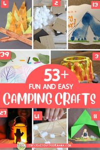 53 Camping Crafts for preschoolers to even older kids to do this summer that are fun and easy! Have a great family camp trip or camp themed party with these camping crafts!