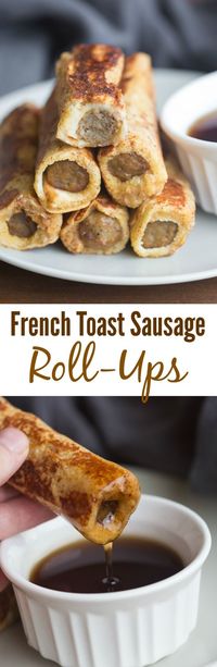 Easy to make and fun to eat, these French Toast Sausage Roll-Ups are always popular with my family. A yummy twist on traditional french toast. I’m craving all t