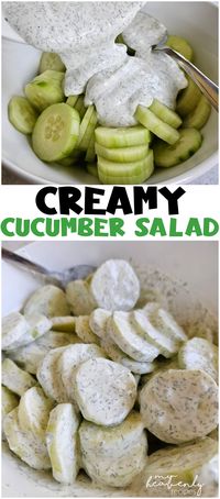 Creamy Cucumber Salad- easy bbq side dish low carb keto diet friendly. summer time low calorie side dish. Dill sour cream and more. so good